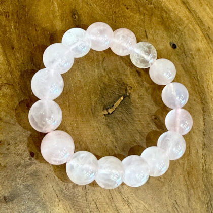 Bracelet en Quartz rose en perles 12mm