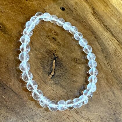 Bracelet Cristal de roche/quartz 6mm