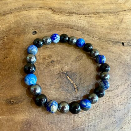 Bracelet mix Onyx / Lapis-lazuli / Hématite 8mm