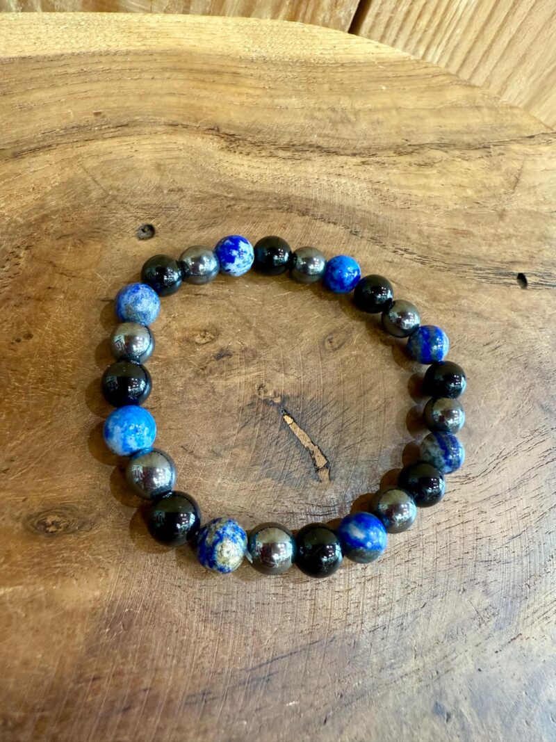Bracelet mix Onyx / Lapis-lazuli / Hématite 8mm