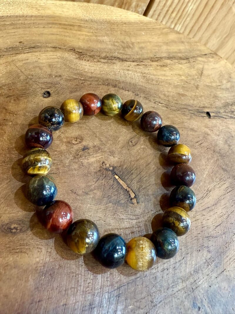 Bracelet « 3 œil » Œil de tigre / Œil de taureau / Œil de faucon 10mm