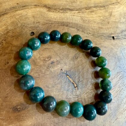 Bracelet en Agate lichen ou mousse 10mm