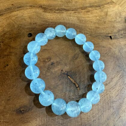 Bracelet en Aigue marine 10mm