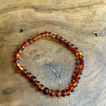Bracelet en Ambre cognac 6 mm