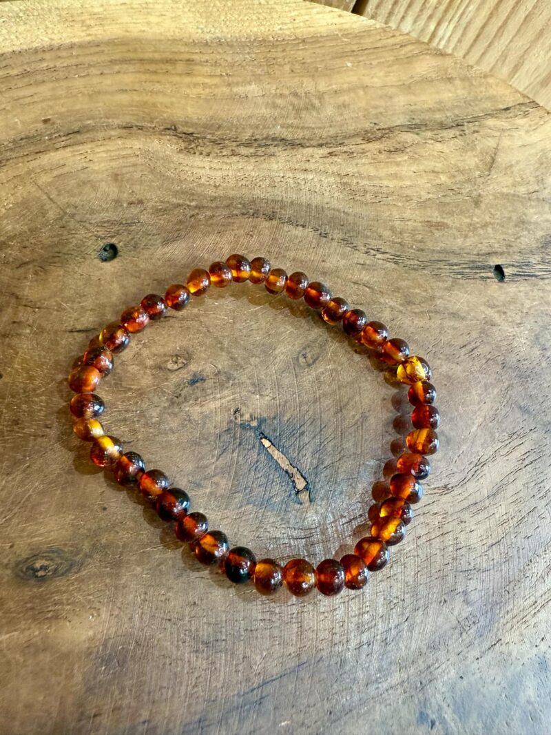 Bracelet en Ambre cognac 6 mm