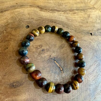 Bracelet « 3 œil » Œil de tigre / Œil de taureau / Œil de faucon 8mm